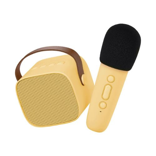 Wiederaufladbarer kabelloser Lautsprecher und Mikrofon – Yellow Pastel