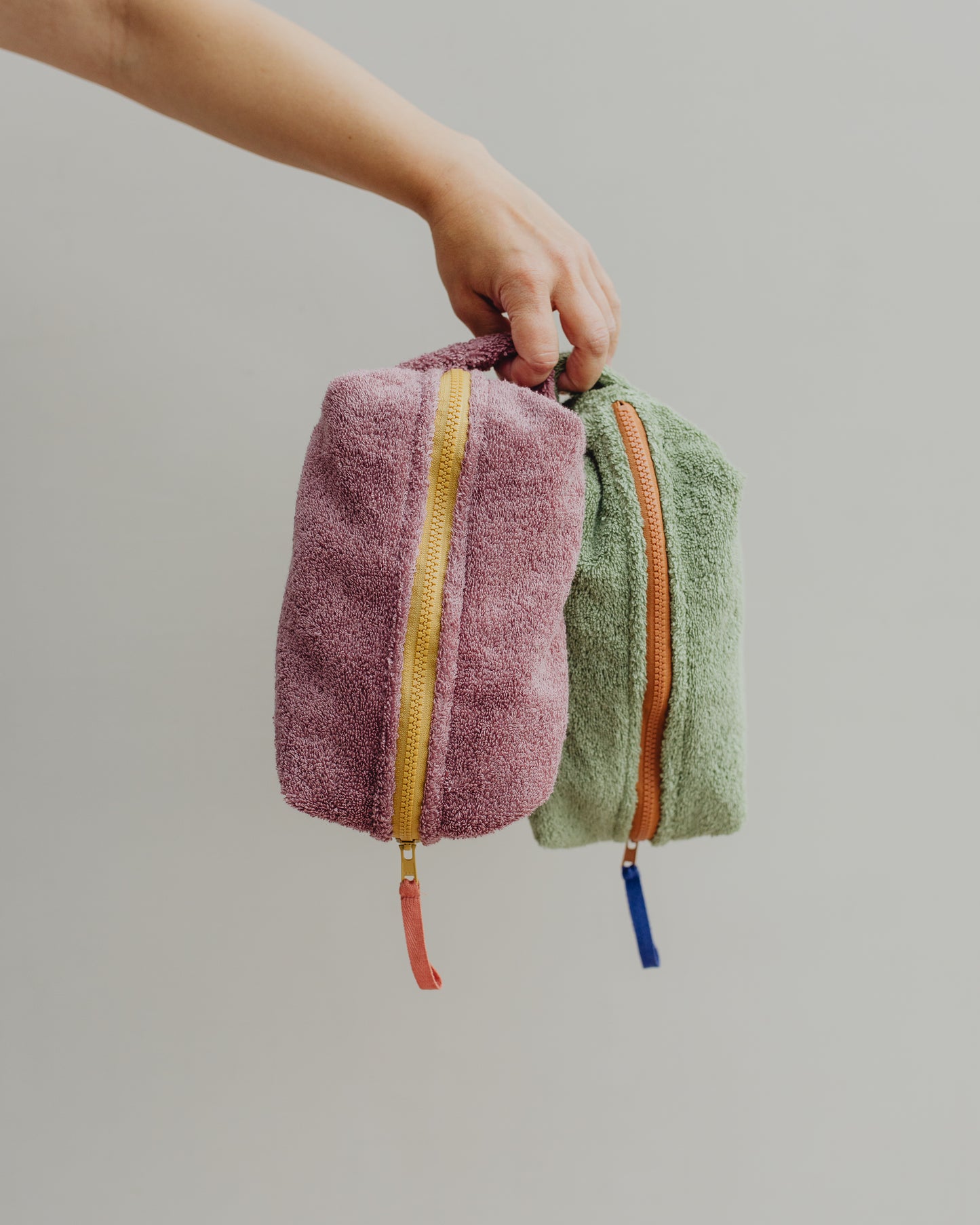 Necessaire sage/ caramel