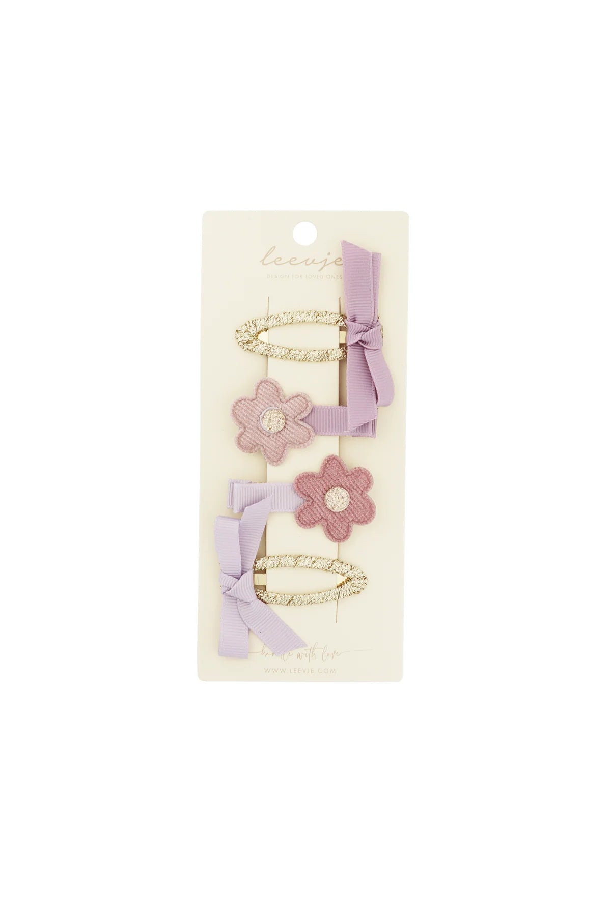 HAARSPANGEN 'LILAC FLOWER AND BOW CLIPS