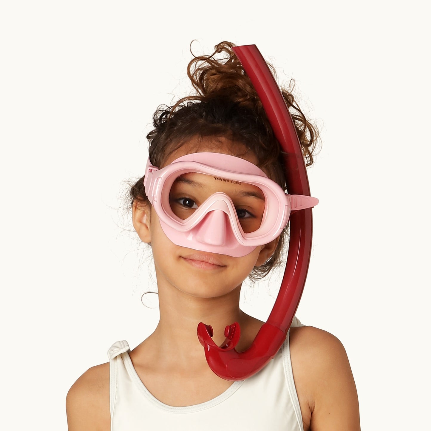 Taucherbrille und Schnorchel rose/ ruby red