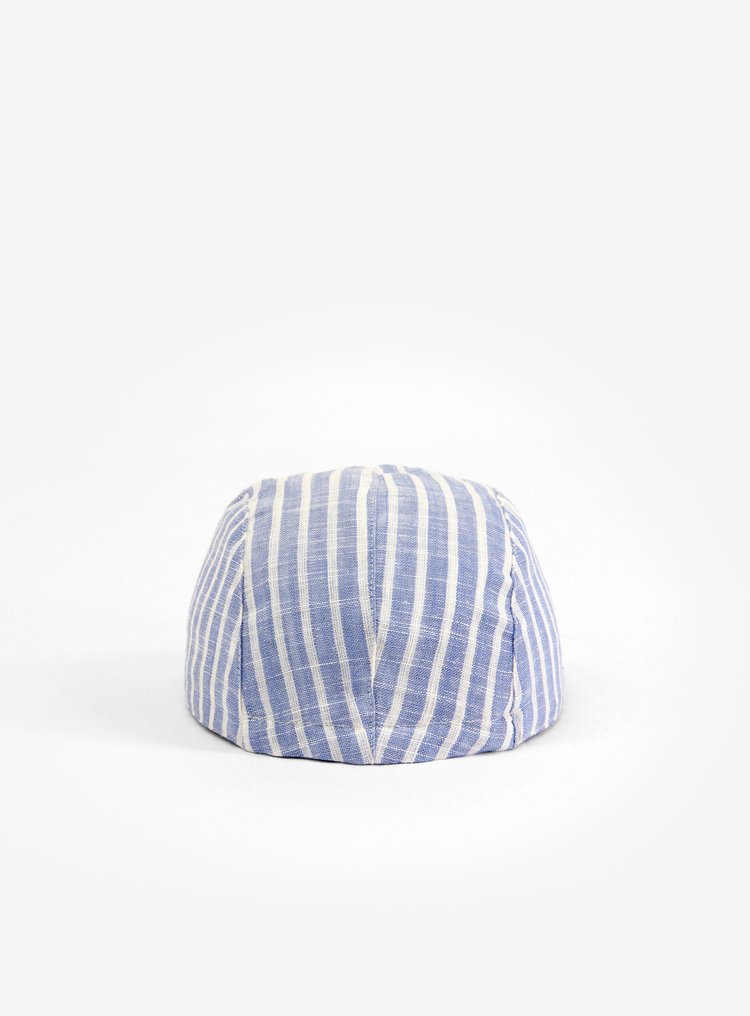 Cap 100% Leinen blau getreift
