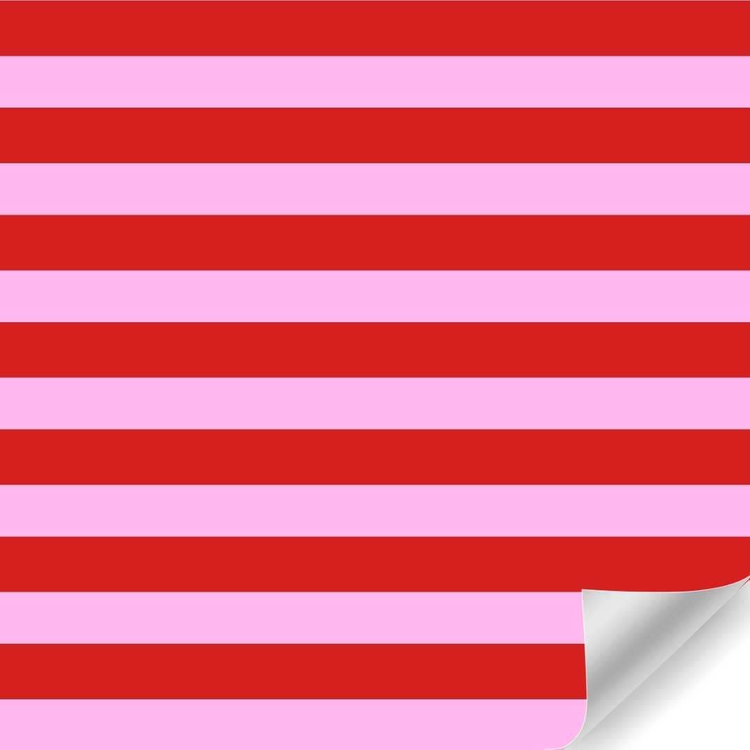 Papierrolle – Streifen Rot/Rosa – 50 cm x 100 Meter
