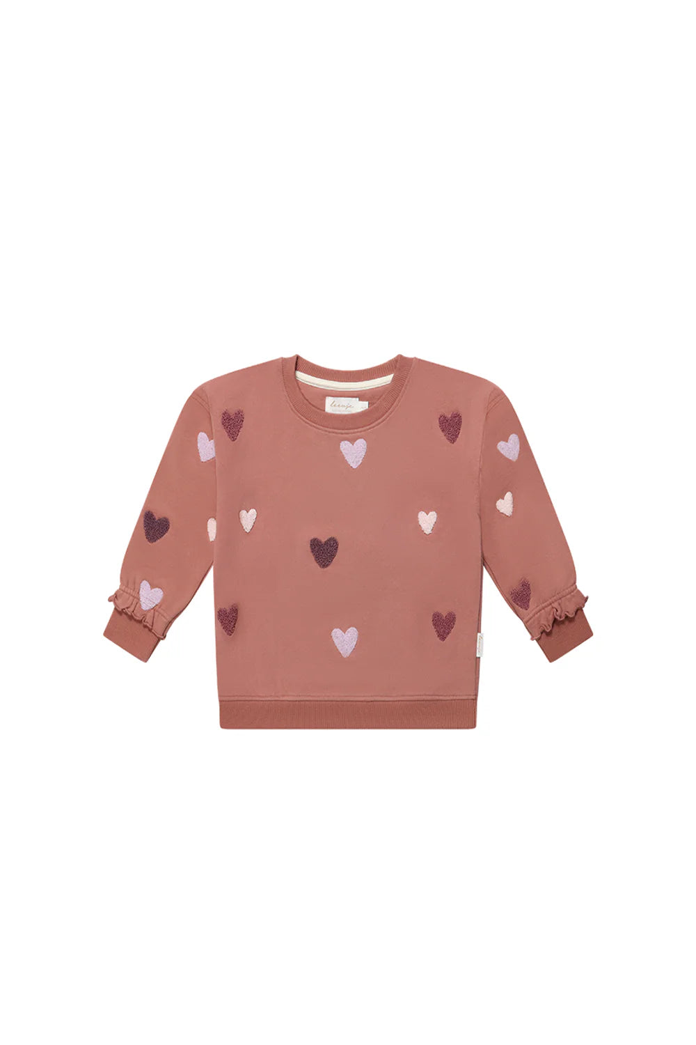 OVERSIZED SWEATSHIRT 'TERRY HEARTS' IN LIGHT BURGUNDY