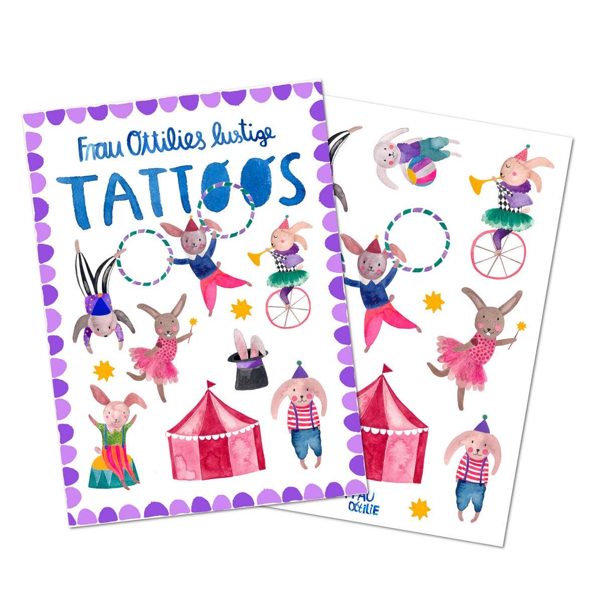 Kindertattoos *Hasen im Zirkus* (VE=3)