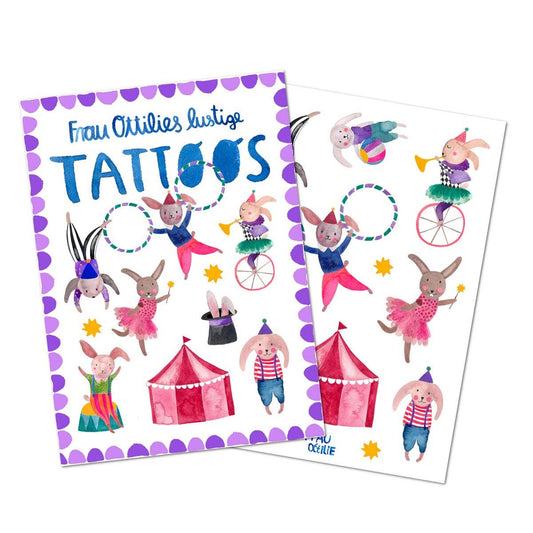 Kindertattoos *Hasen im Zirkus* (VE=3)