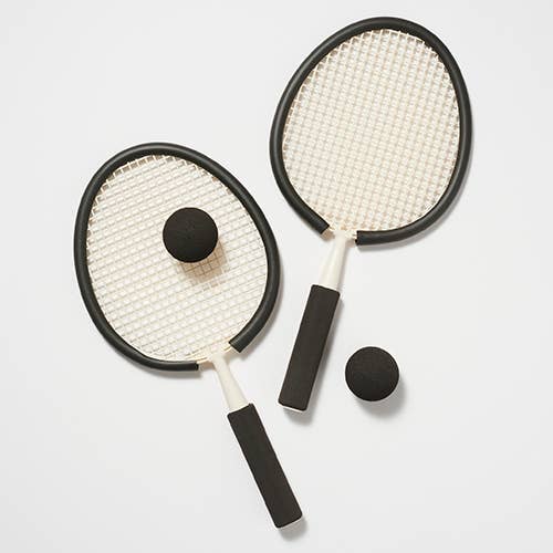 Schwarze Vintage Casa Schaumstoff-Strandtennisschläger