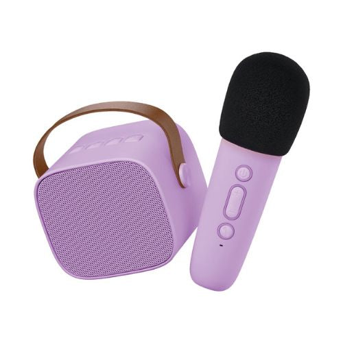 Wiederaufladbarer kabelloser Lautsprecher und Mikrofon – Purple Pastel