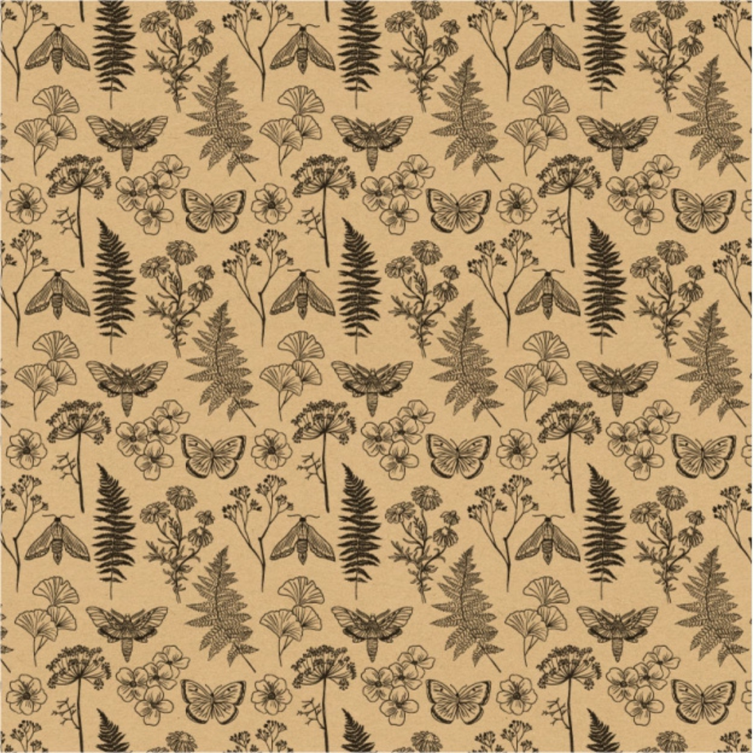 Papierrolle –Bio Kraft Nature Time–Schwarz / Braun–60cm x 100m