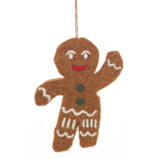 Handgefertigter Filz Jolly Lebkuchenmann zum Aufhängen Weihnachtsdekor