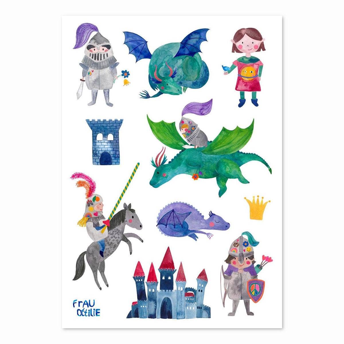 Kindertattoos *Ritter & Drachen* (VE=3)