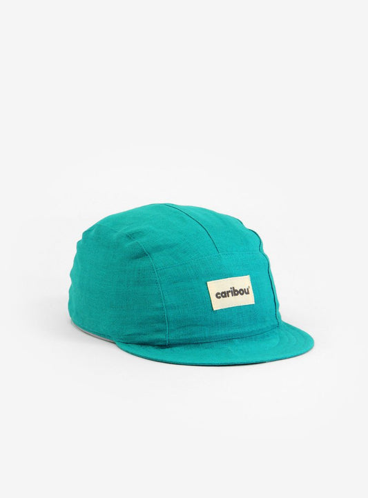 Cap 100% Leinen Turquoise