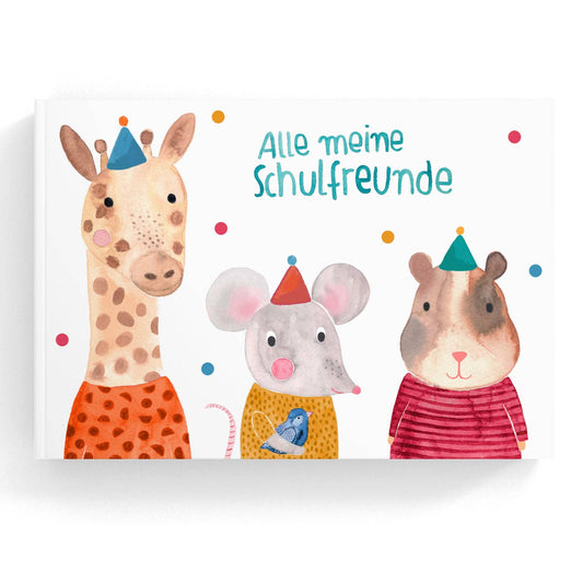 Freundebuch *Alle meine Schulfreunde* (VE=3) mit Giraffe, Maus & Hamster