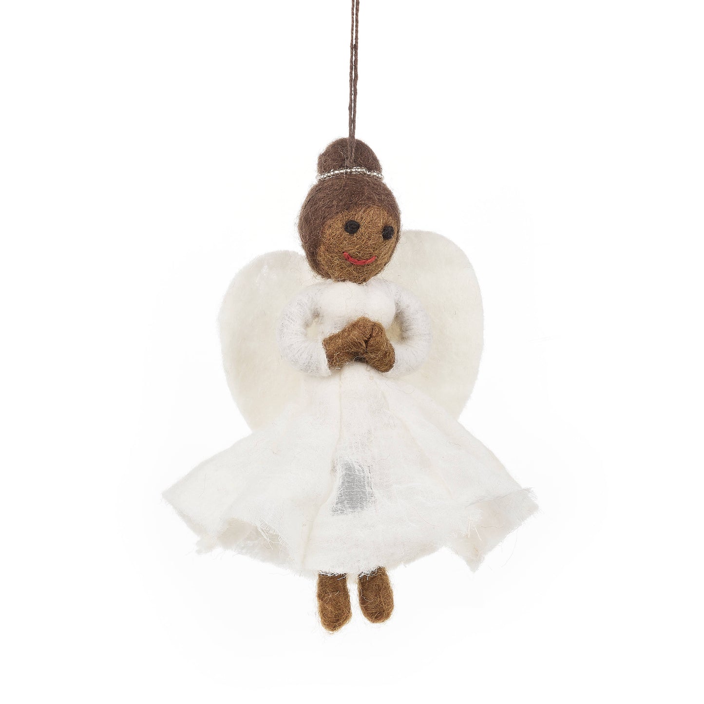 Handgefertigter Filz Fair Trade Weihnachtsengel Hän: Schwarz