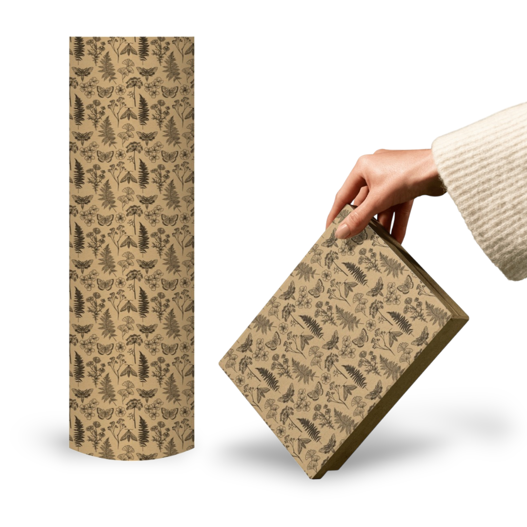 Papierrolle –Bio Kraft Nature Time–Schwarz / Braun–60cm x 100m